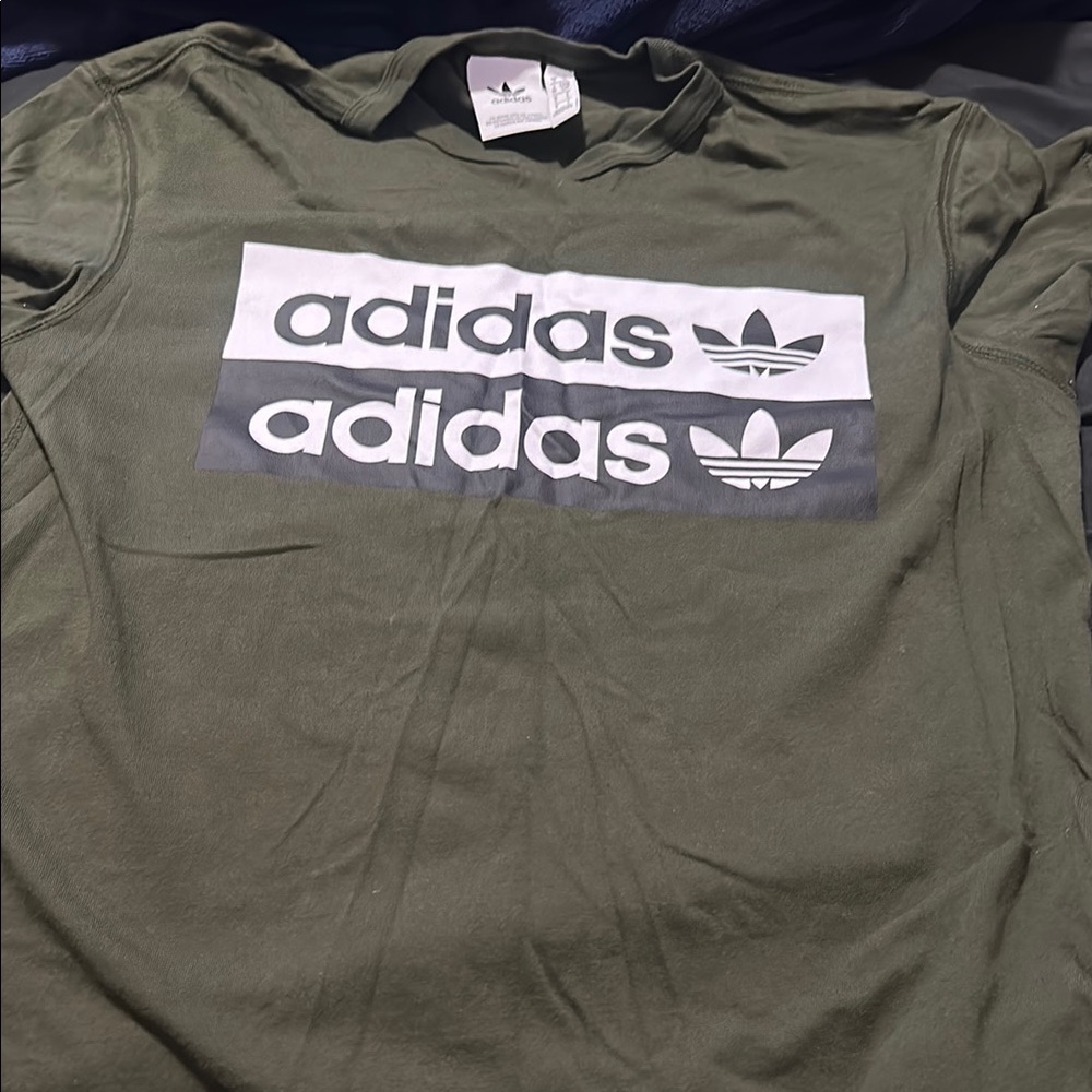 Adidas Green Short Sleeve Tee with Trefoil Logo